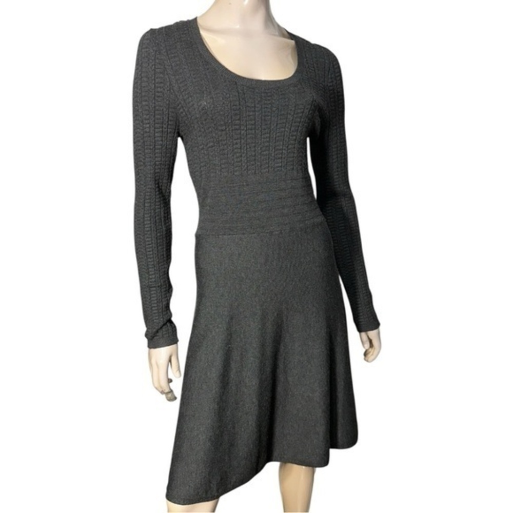Survival Women’s Size L Charcoal Gray Long Sleeve Full Skirt Sweater Dress